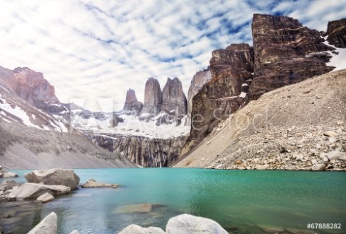 Picture of Mountains and lake in Torres del Paine National Park Patagonia Chile